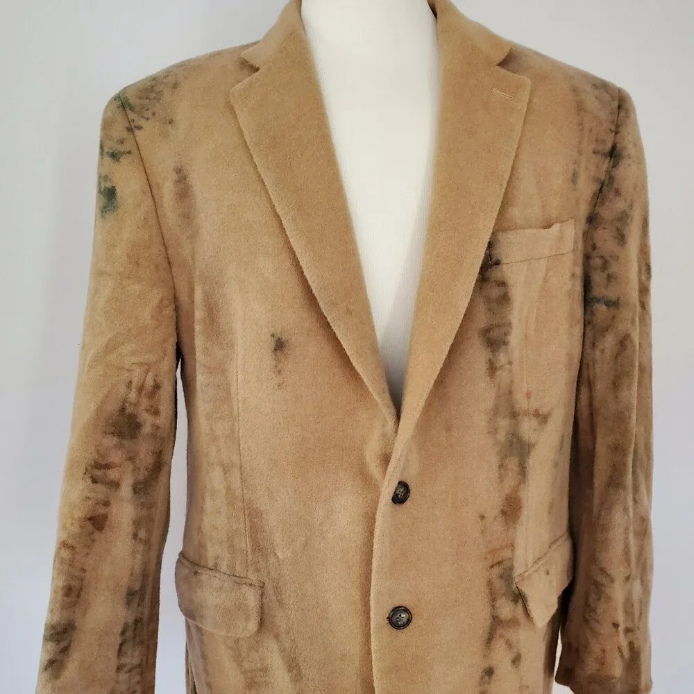 Ralph Lauren Loro Piana cowboy camel wool blazer camo green brown tan gray 46 L